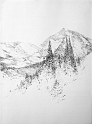 Glacier National Park, 30x22 inches, graphite pencil, 2000